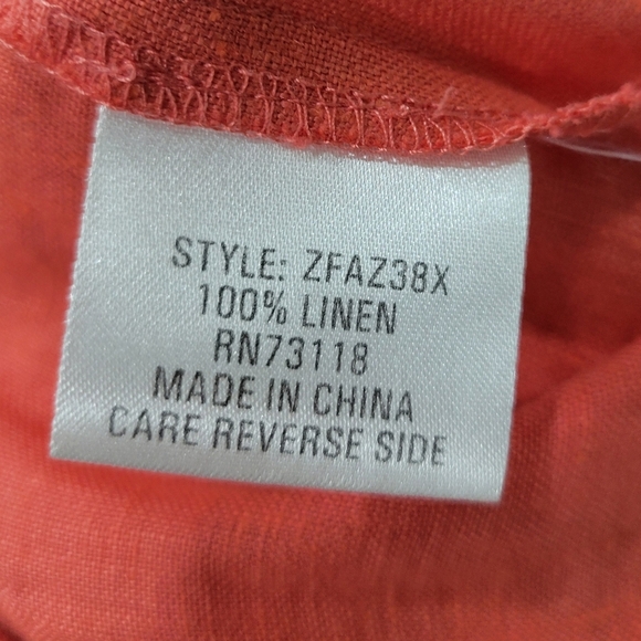 David Dart 100% Linen Crop Pants Coral Pink Size 1X - Picture 8 of 9